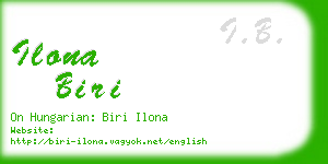 ilona biri business card